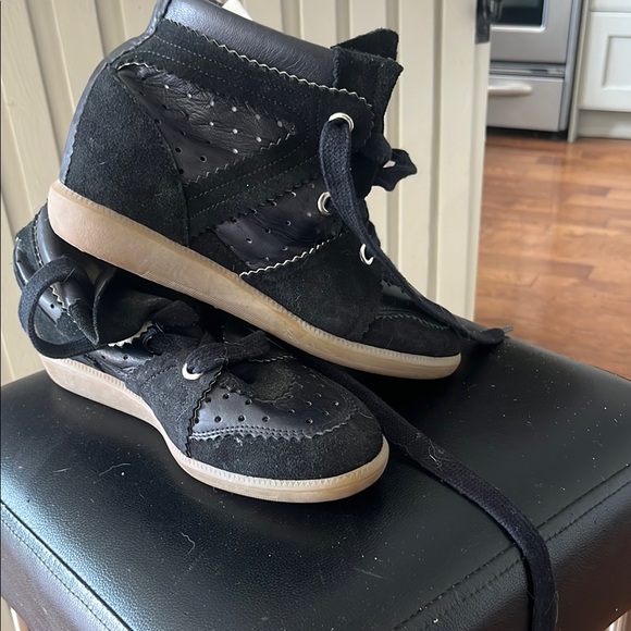 "Isabel Marat Bobby suede calf leather" Black High-Top leather Sneakers - Picture 4 of 16